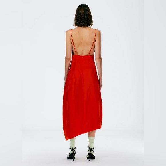 Tibi Italian Sporty Nylon Cami Dress - Red 00 - Picture 2 of 5